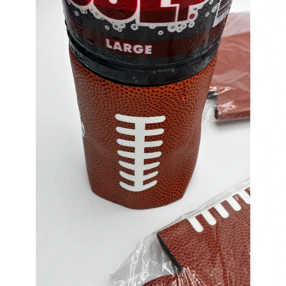 Pepsi Cola Insulated Football Texture Cup Sleeve Blokecore Sporty 2 pc lot VTG